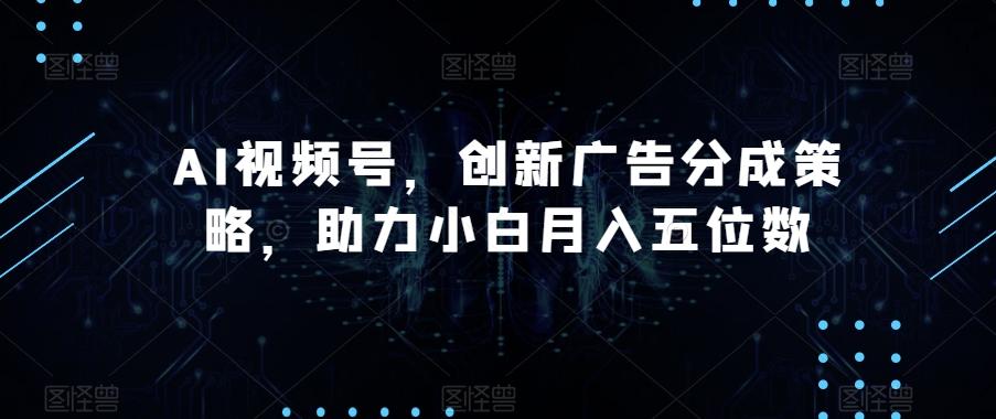 AI视频号，创新广告分成策略，助力小白月入五位数【揭秘】-E家云商