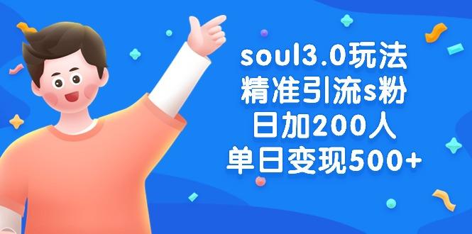 soul3.0玩法精准引流s粉，日加200人单日变现500+-e家网