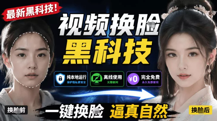 AI人工智能如此夸张？一键视频换Lian黑科技，纯本地离线运行，本地视频换Lian娱乐工具，AI FaceSwap-e家网
