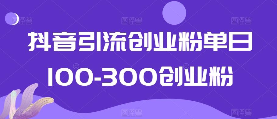 抖音引流创业粉单日100-300创业粉【揭秘】-e家网