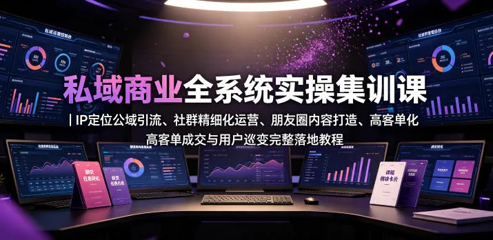私域商业全系统实操课｜IP定位公域引流、社群精细化运营、朋友圈内容打造、高客单成交与用户裂变完整落地教程-e家网