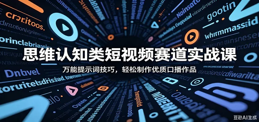 思维认知类短视频赛道实战课：万能提示词技巧，轻松制作优质口播作品-e家网