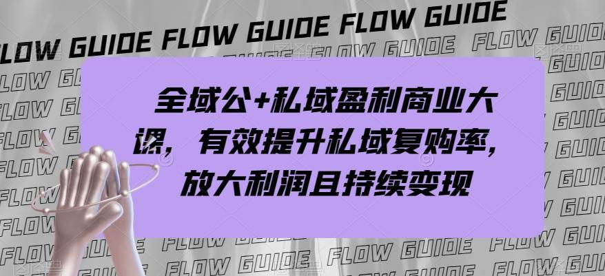 全域公+私域盈利商业大课，有效提升私域复购率，放大利润且持续变现-E家云商
