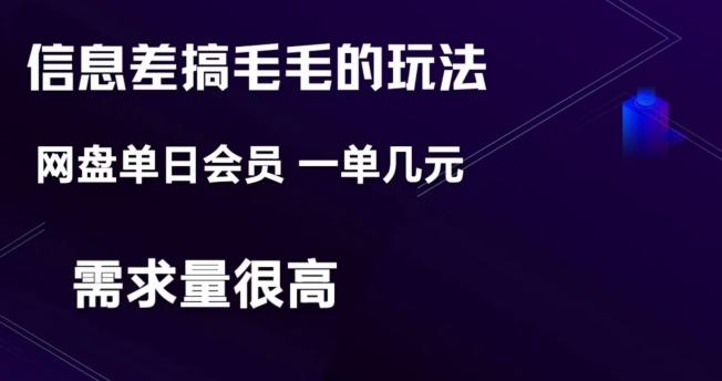 信息差搞钱玩法-网盘会员单日变现300+-E家云商