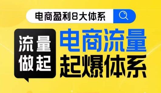 8大体系流量篇·流量做起，电商流量起爆体系线上课-E家云商