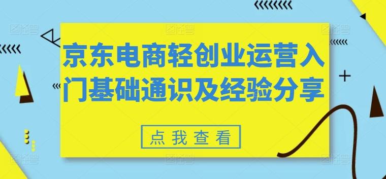 京东电商轻创业运营入门基础通识及经验分享-E家云商
