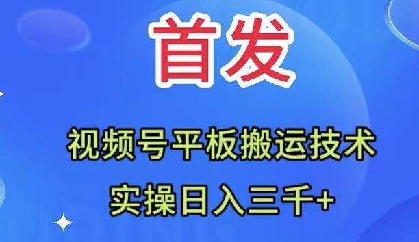 全网首发：视频号平板搬运技术，实操日入三千＋-E家云商