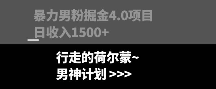 暴力男粉掘金4.0项目不违规不封号无脑复制单人操作日入1000+-e家网