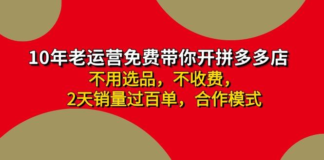 拼多多-合作开店日入4000+两天销量过百单，无学费、老运营教操作、小白…-E家云商