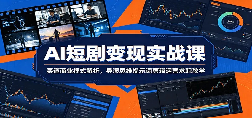 AI短剧变现实战课：赛道商业模式解析，导演思维提示词剪辑运营求职教学-e家网