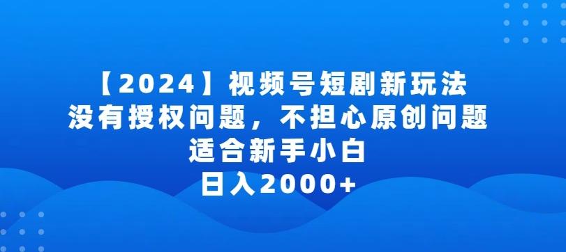 2024视频号短剧玩法，没有授权问题，不担心原创问题，适合新手小白，日入2000+【揭秘】-E家云商