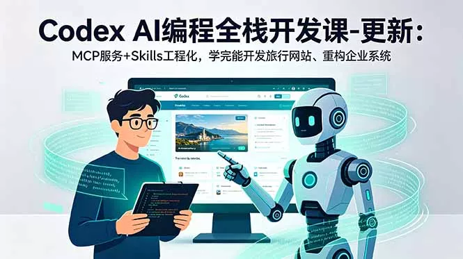Codex AI编程全栈开发课-更新：MCP服务+Skills工程化，学完能开发旅行网站、重构企业系统-e家网