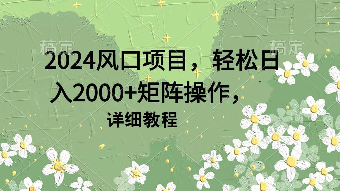(9652期)2024风口项目，轻松日入2000+矩阵操作，详细教程-E家云商