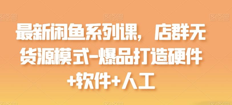 最新闲鱼系列课，店群无货源模式-爆品打造硬件+软件+人工-E家云商