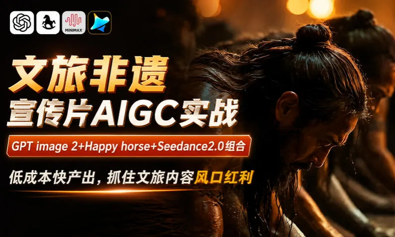 文旅非遗宣传片AIGC实战，GPT image 2+Happy horse+Seedance2.0组合，低成本快产出，抓住文旅内容风口红利-e家网