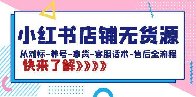 小红书店铺无货源：从对标-养号-拿货-客服话术-售后全流程(20节课)-e家网