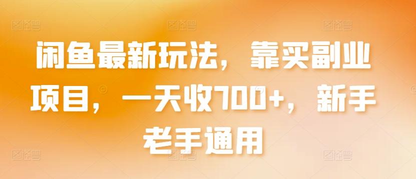 闲鱼最新玩法，靠买副业项目，一天收700+，新手老手通用【揭秘】-E家云商