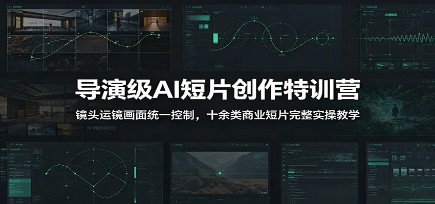导演级AI短片创作特训营：镜头运镜画面统一控制，十余类商业短片完整实操教学(更新)-e家网