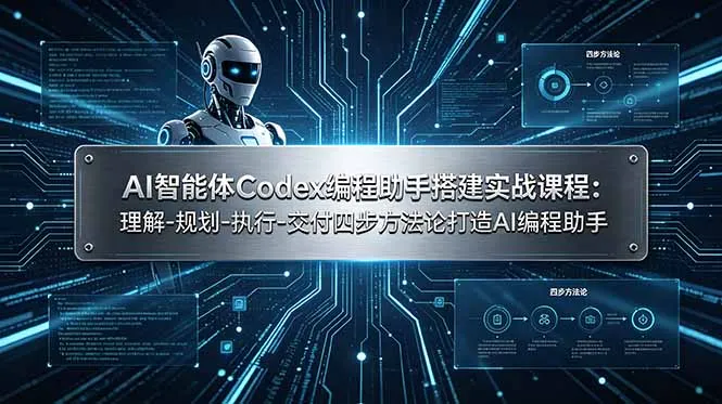 AI智能体Codex编程助手搭建实战课程：理解-规划-执行-交付四步方法论打造AI编程助手-e家网