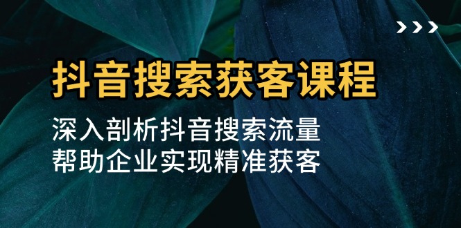 抖音搜索获客课程：深入剖析抖音搜索流量，帮助企业实现精准获客-E家云商