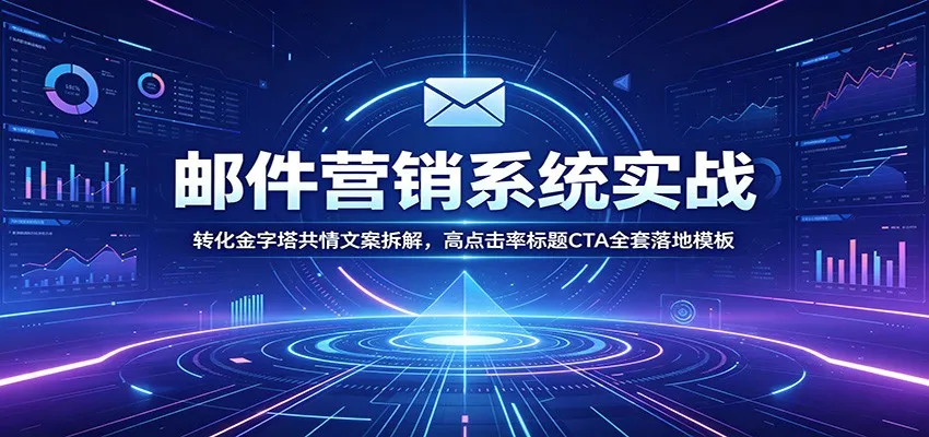 邮件营销系统实战：转化金字塔共情文案拆解，高点击率标题CTA全套落地模板-e家网