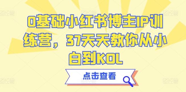 0基础小红书博主IP训练营，37天天教你从小白到KOL-E家云商