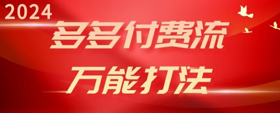 2024多多付费流万能打法、强付费起爆、流量逻辑、高转化、高投产【揭秘】-E家云商