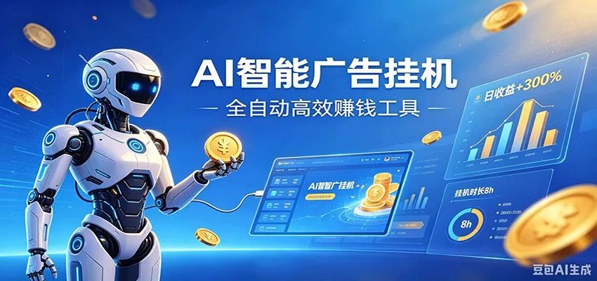 AI智能广告挂机，小白轻松上手，在家自动赚收益-e家网