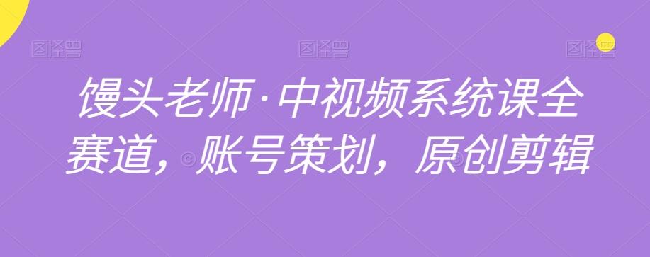 馒头老师·中视频系统课全赛道，账号策划，原创剪辑-e家网