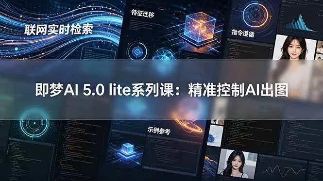 （18962期）即梦AI 5.0 lite实战课：联网实时检索+特征迁移+指令遵循+示例参考，精准控制AI出图-e家网