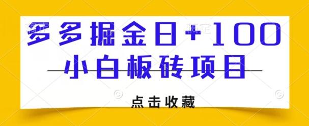 多多掘金日+100，小白板砖项目-E家云商