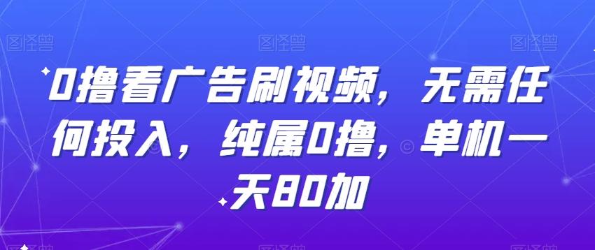 0撸看广告刷视频，无需任何投入，纯属0撸，单机一天80加-e家网