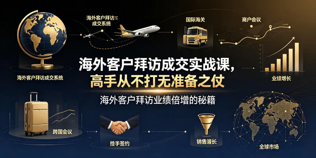 海外客户拜访成交实战课，高手从不打无准备之仗，海外客户拜访业绩倍增的秘籍-e家网