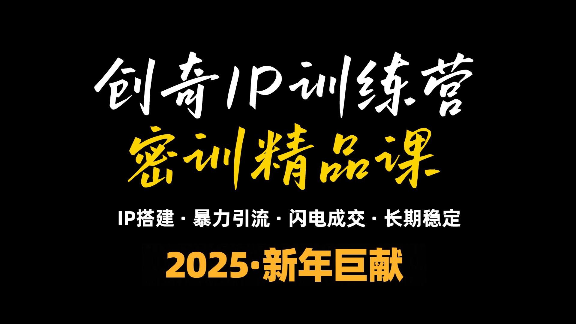 2025年“知识付费IP训练营”小白避坑年赚百万，暴力引流，闪电成交-E家云商