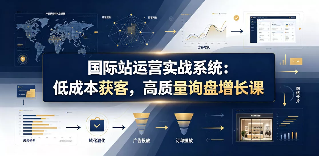 国际站运营实战系统:低成本获客,高质量询盘增长课(更新26年)-e家网