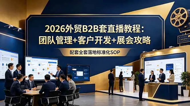 （18994期）2026外贸B2B套直播教程：团队管理+客户开发+展会攻略，配套全套落地标准化SOP-e家网