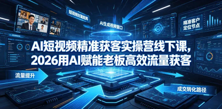 AI短视频精准获客实操营6月10-14号线下课，2026用AI赋能老板高效流量获客-e家网