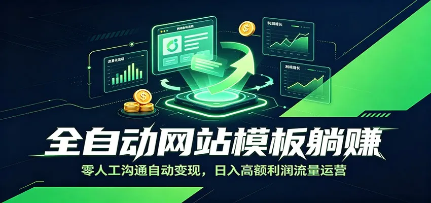 全自动网站模板躺赚：零人工沟通自动变现，日入高额利润流量运营-e家网