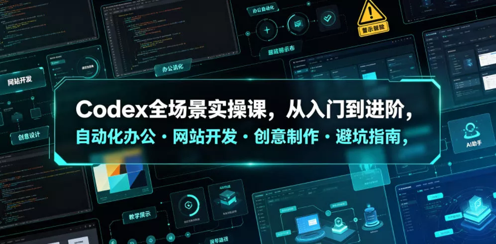 Codex全场景实操课，从入门到进阶，自动化办公・网站开发・创意制作・避坑指南，全流程教学-e家网