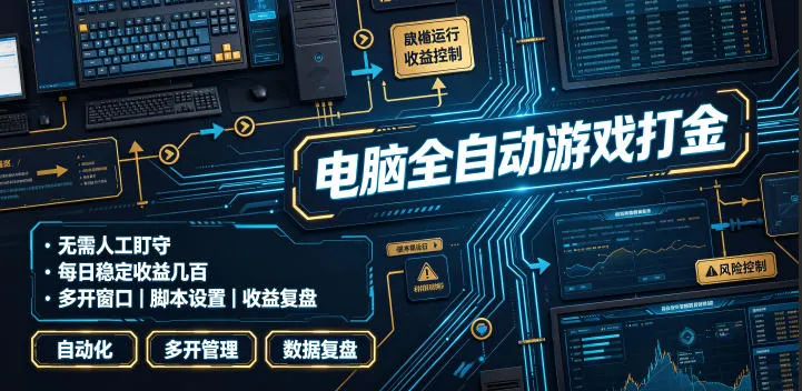 电脑全自动游戏打金，无需人工盯守，每日稳定收益几百！【揭秘】-e家网