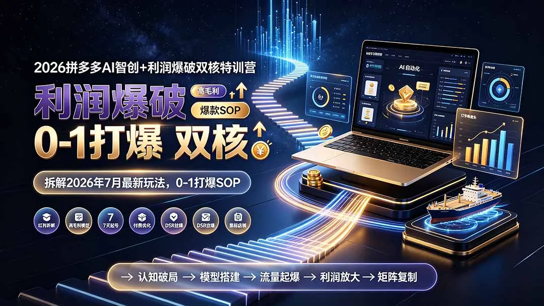 2026拼多多AI智创+利润爆破双核特训营-拆解2026年7月最新玩法，0-1打爆SOP-e家网