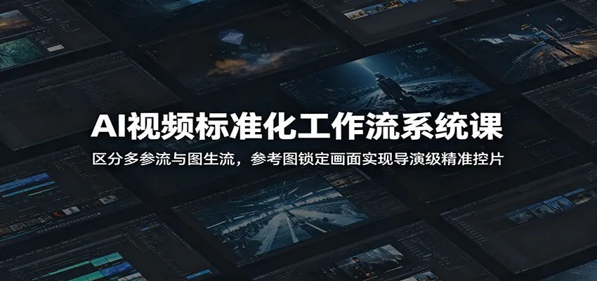 AI视频标准化工作流系统课：区分多参流与图生流，参考图锁定画面实现导演级精准控片-e家网
