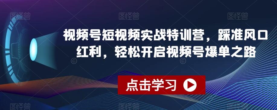 视频号短视频实战特训营，踩准风口红利，轻松开启视频号爆单之路-e家网