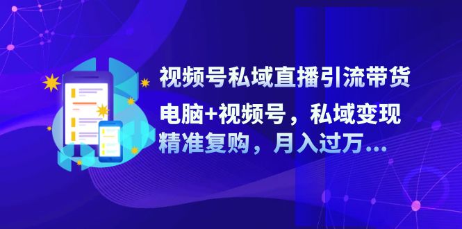 视频号私域直播引流带货：电脑+视频号，私域变现，精准复购，月入过万…-E家云商