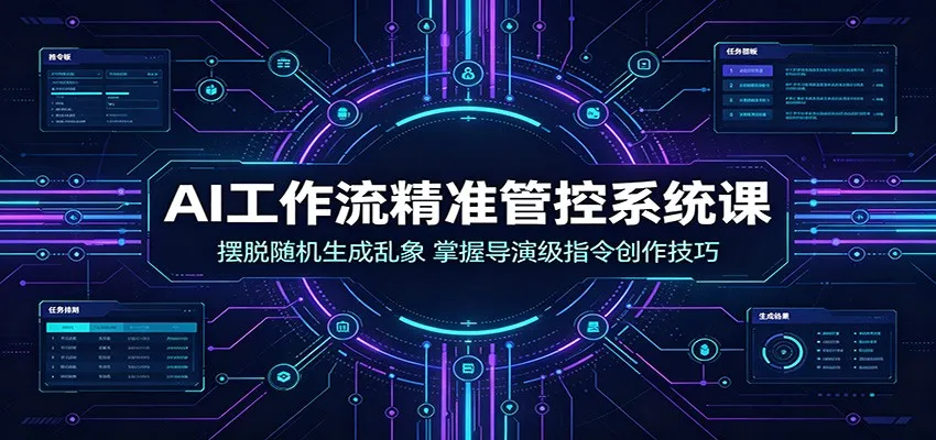 AI工作流精准管控系统课：摆脱随机生成乱象，掌握导演级指令创作技巧-e家网