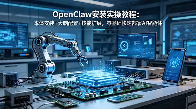 OpenClaw安装实操教程：本体安装+大脑配置+技能扩展，零基础快速部署AI智能体-e家网