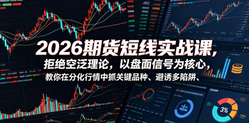 2026期货短线实战课，拒绝空泛理论，以盘面信号为核心，教你在分化行情中抓关键品种、避诱多陷阱-e家网