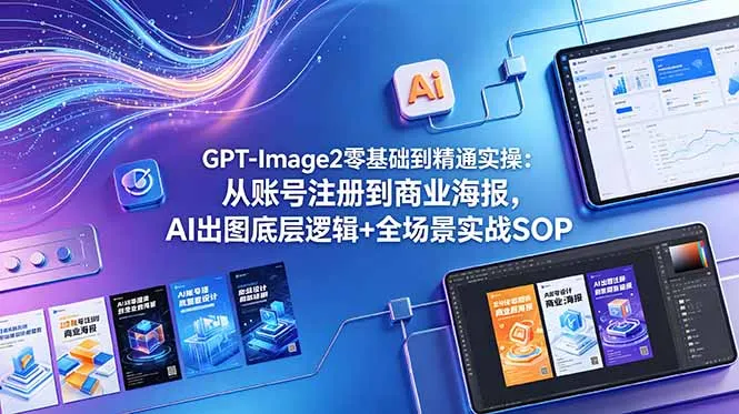 GPT-Image2零基础到精通实操：从账号注册到商业海报，AI出图底层逻辑+全场景实战SOP-e家网