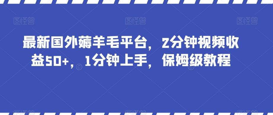 最新国外薅羊毛平台，2分钟视频收益50+，1分钟上手，保姆级教程【揭秘】-E家云商