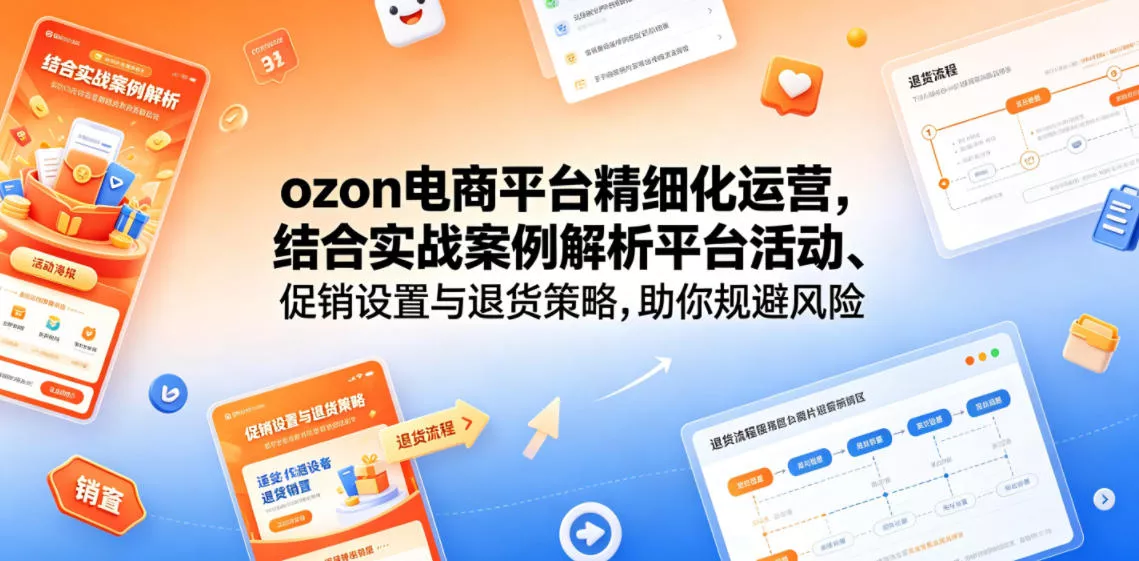 ozon电商平台精细化运营，结合实战案例解析平台活动、促销设置与退货策略，助你规避风险、提升销量-e家网